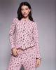 Threadbare Threadbare long sleeve button down ski print pajamas in fig-Red - 3