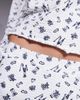 Threadbare Threadbare long sleeve lettuce hem ski print pajamas in white and blue - 3