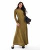 Threadbare Threadbare long sleeve ribbed textured maxi dress in olive green - 1