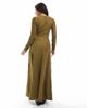 Threadbare Threadbare long sleeve ribbed textured maxi dress in olive green - 3