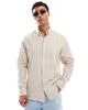Threadbare Threadbare long sleeve shirt in stone-Neutral - 1