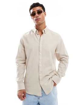 Threadbare Threadbare long sleeve shirt in stone-Neutral