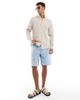 Threadbare Threadbare long sleeve shirt in stone-Neutral - 2