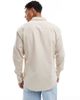 Threadbare Threadbare long sleeve shirt in stone-Neutral - 4