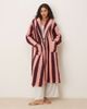 Threadbare Threadbare long striped robe in burgundy and pink - 2