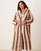 Threadbare Threadbare long striped robe in green and pink - 2