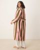 Threadbare Threadbare long striped robe in green and pink - 4