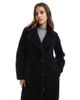 Threadbare Threadbare maxi borg coat in black - 3
