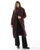 Threadbare Threadbare maxi borg coat in burgundy-Red - 1