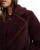 Threadbare Threadbare maxi borg coat in burgundy-Red - 3