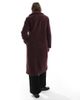 Threadbare Threadbare maxi borg coat in burgundy-Red - 4