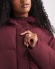 Threadbare Threadbare maxi puffer coat with hood in fig-Red - 2