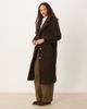Threadbare Threadbare maxi teddy coat in chocolate brown - 2