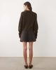 Threadbare Threadbare mock wool shorts in brown & blue herringbone-Gray - 2