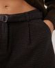 Threadbare Threadbare mock wool shorts in brown & blue herringbone-Gray - 4