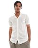 Threadbare Threadbare open knit button down short sleeve shirt in white - 1