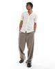 Threadbare Threadbare open knit button down short sleeve shirt in white - 2