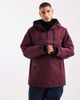 Threadbare Threadbare overhead ski jacket with hood and pocket detail in burgundy-Red - 1