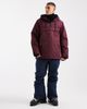 Threadbare Threadbare overhead ski jacket with hood and pocket detail in burgundy-Red - 2