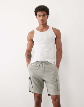 Threadbare Threadbare pull on shorts with cargo pockets in sage green