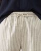 Threadbare Threadbare pull on striped shorts in ecru-Neutral - 3