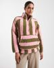 Threadbare Threadbare quarter zip lounge fleece in pink and green stripes - 1