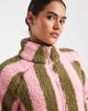 Threadbare Threadbare quarter zip lounge fleece in pink and green stripes - 2