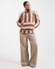 Threadbare Threadbare quarter zip lounge fleece in pink and green stripes - 3