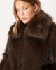 Threadbare Threadbare short fur jacket with collar in chocolate-Brown - 4