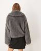 Threadbare Threadbare short fur jacket with collar in gray - 2