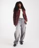 Threadbare Threadbare short puffer coat with hood in fig-Red - 4