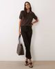 Threadbare Threadbare short sleeve knit polo top with contrast tipping in brown - 2