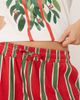 Threadbare Threadbare short sleeve mistletoe print pajamas with striped pants in cream and red-White - 3
