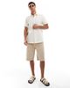 Threadbare Threadbare short sleeve shirt in beige and white stripes-Neutral - 3
