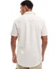 Threadbare Threadbare short sleeve shirt in beige and white stripes-Neutral - 4