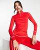 Threadbare Threadbare Ski base layer high neck long sleeve top and leggings set in red - 4
