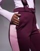 Threadbare Threadbare Ski overalls with contrast panels in burgundy and pink-Red - 4