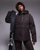 Threadbare Threadbare Ski overhead jacket with hood in chocolate brown - part of a set - 1
