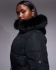 Threadbare Threadbare Ski puffer jacket with faux fur collar in black - 2