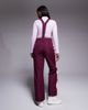 Threadbare Threadbare Ski straight leg pants in burgundy and pink contrast-Red - 2