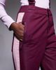 Threadbare Threadbare Ski straight leg pants in burgundy and pink contrast-Red - 4