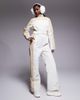 Threadbare Threadbare Ski two-tone ski suit in ecru and stone-White - 1
