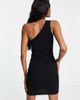 Threadbare Threadbare Tall Aria one shoulder knitted mini dress in black - 2