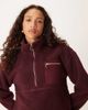 Threadbare Threadbare teddy 1/4 zip fleece sweater with pocket detail in fig-Red - 2