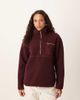 Threadbare Threadbare teddy 1/4 zip fleece sweater with pocket detail in fig-Red - 4