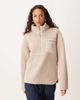 Threadbare Threadbare teddy 1/4 zip fleece sweater with pocket detail in mushroom-White - 1