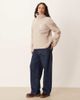 Threadbare Threadbare teddy 1/4 zip fleece sweater with pocket detail in mushroom-White - 2