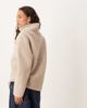 Threadbare Threadbare teddy 1/4 zip fleece sweater with pocket detail in mushroom-White - 3