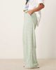 Threadbare Threadbare tie waist wide leg pants in sage green and white gingham - 2