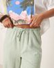 Threadbare Threadbare tie waist wide leg pants in sage green and white gingham - 3